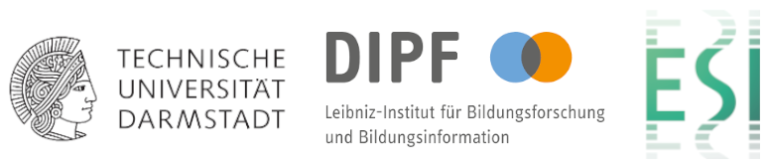 Logos der TU Darmstadt, des DIPF und des ESI