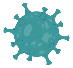 Vereinfachte Grafik eines Virus