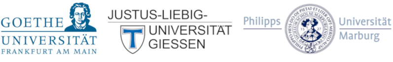 Logos der Universitäten Frankfurt, Gießen und Marburg
